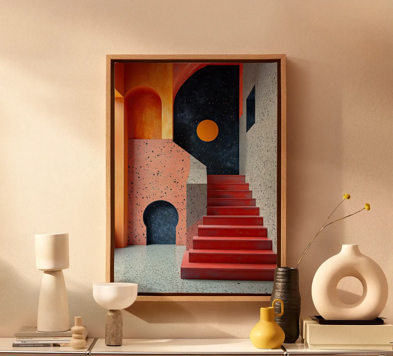 Surrealism Architecture Design Geometry canvas by Nikis Art Studio