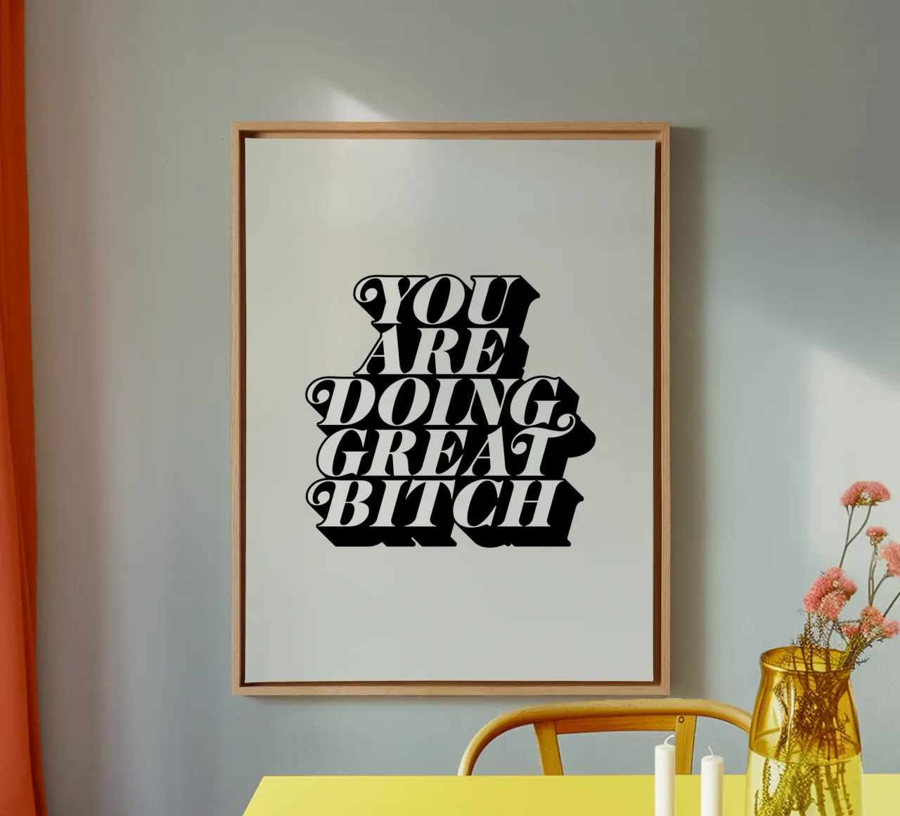 You Are Doing Great Bitch Typography Design canvas by THE MOTIVATED TYPE