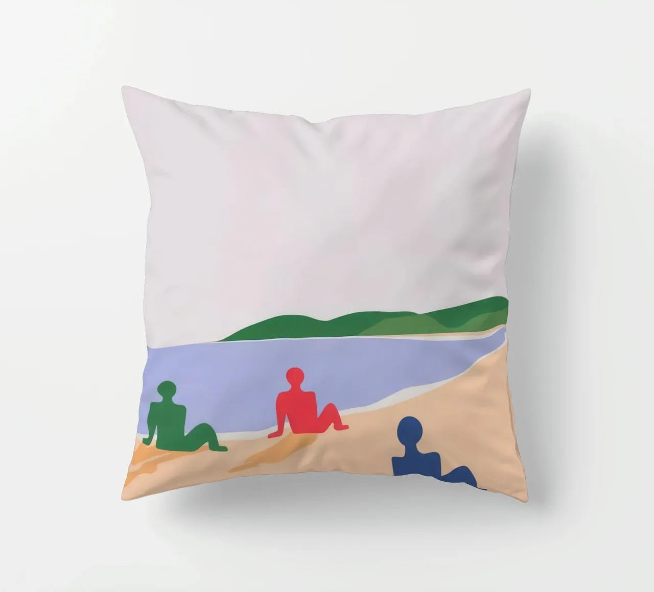 Bagnanti in spiaggia cuscino da Emery Kate