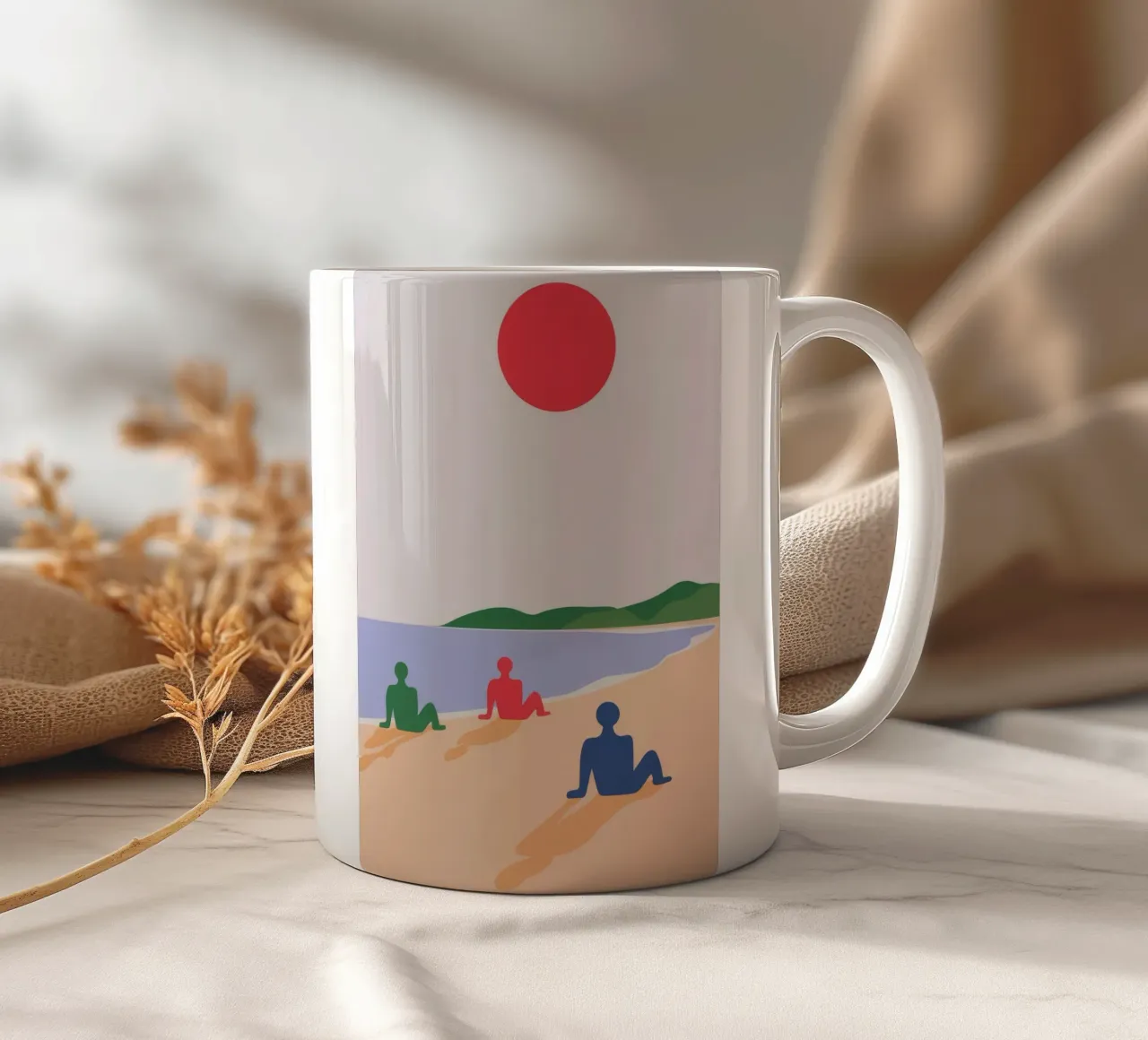 Bagnanti in spiaggia tazza in ceramica da Emery Kate