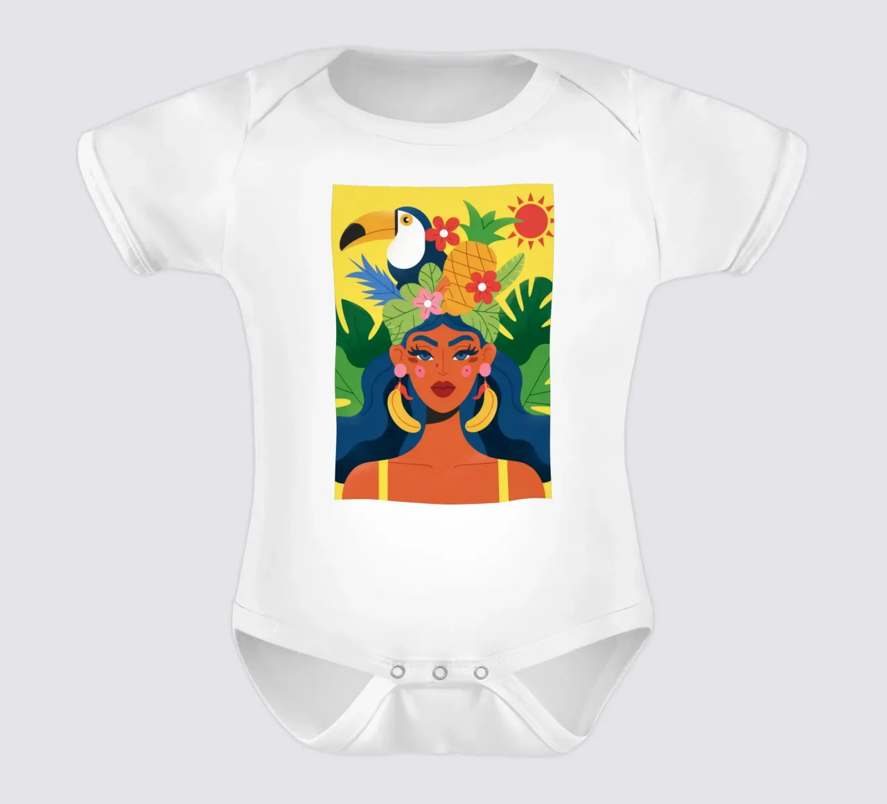 Copricapo tropicale body neonato maniche corte da Emery Kate