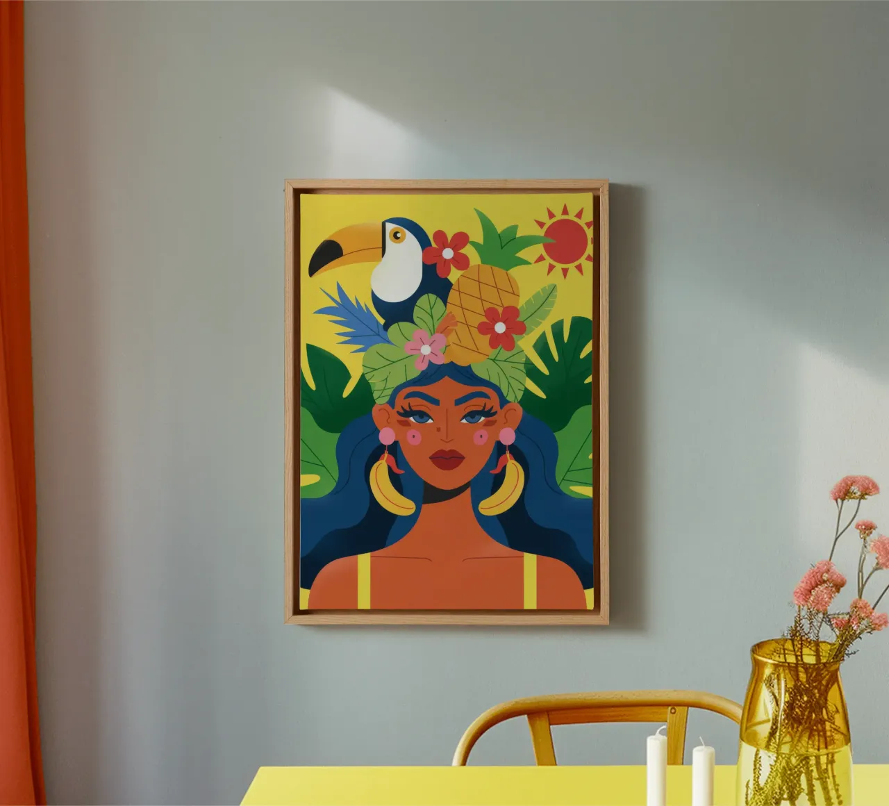 Copricapo tropicale tela con Cornice a cassetta da Emery Kate