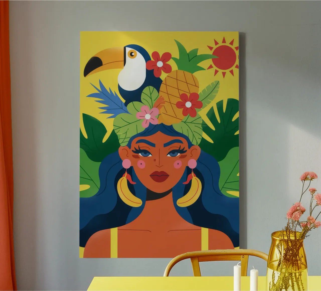 Copricapo tropicale tela con Cornice a cassetta da Emery Kate