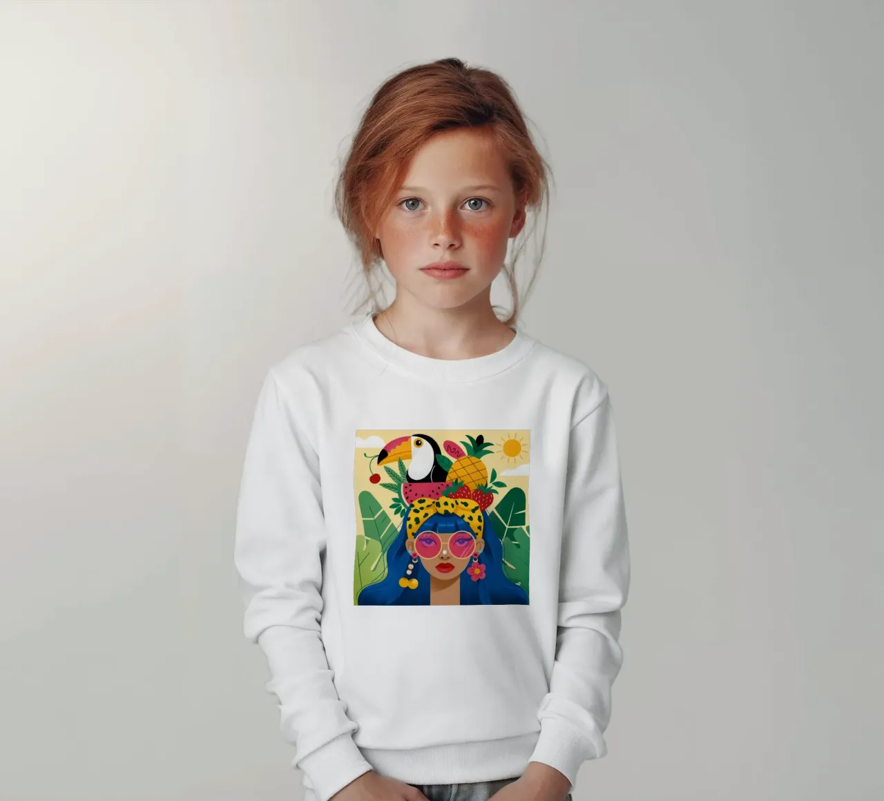 Cappello con frutta tropicale felpa bambino da Emery Kate