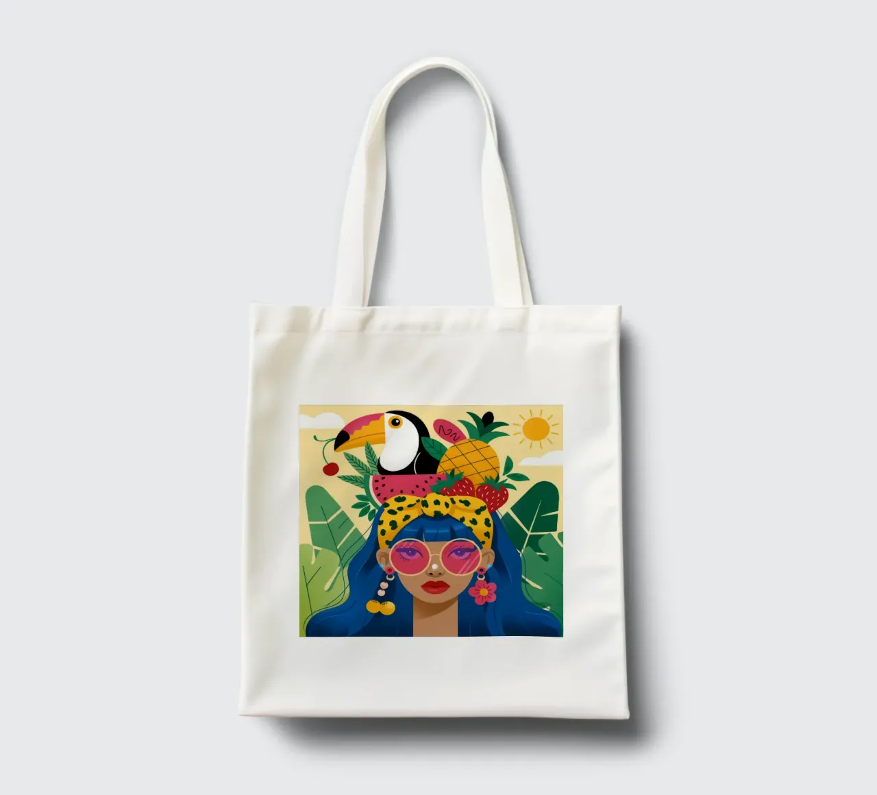 Cappello con frutta tropicale borsa in juta da Emery Kate
