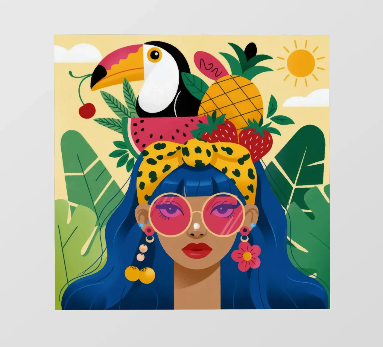 Cappello con frutta tropicale pellicola backlit da Emery Kate