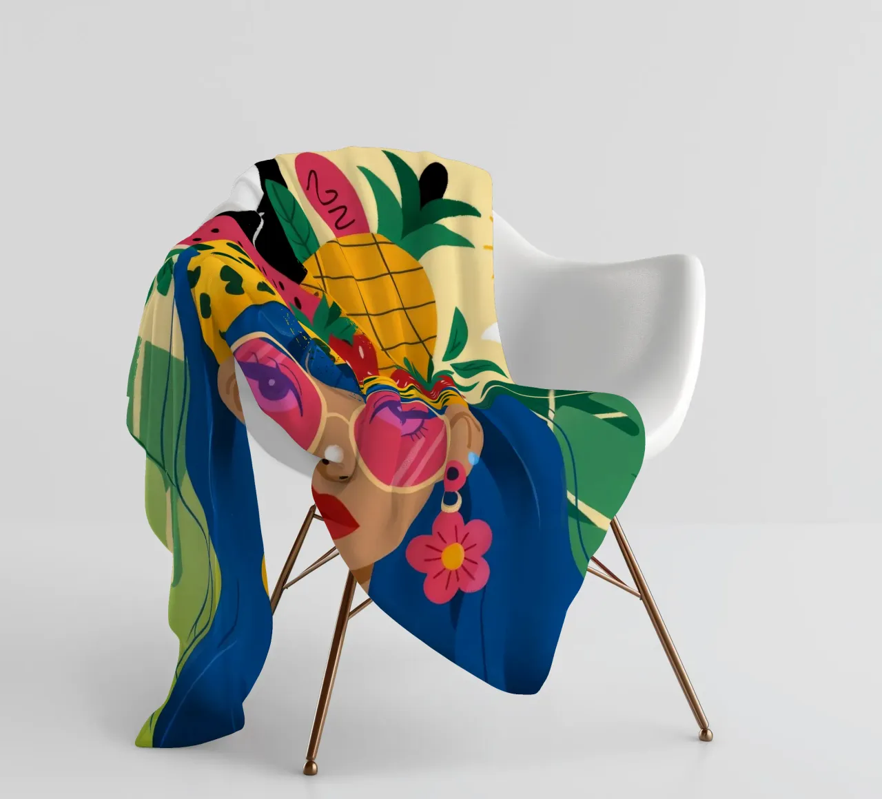 Cappello con frutta tropicale coperta in pile da Emery Kate