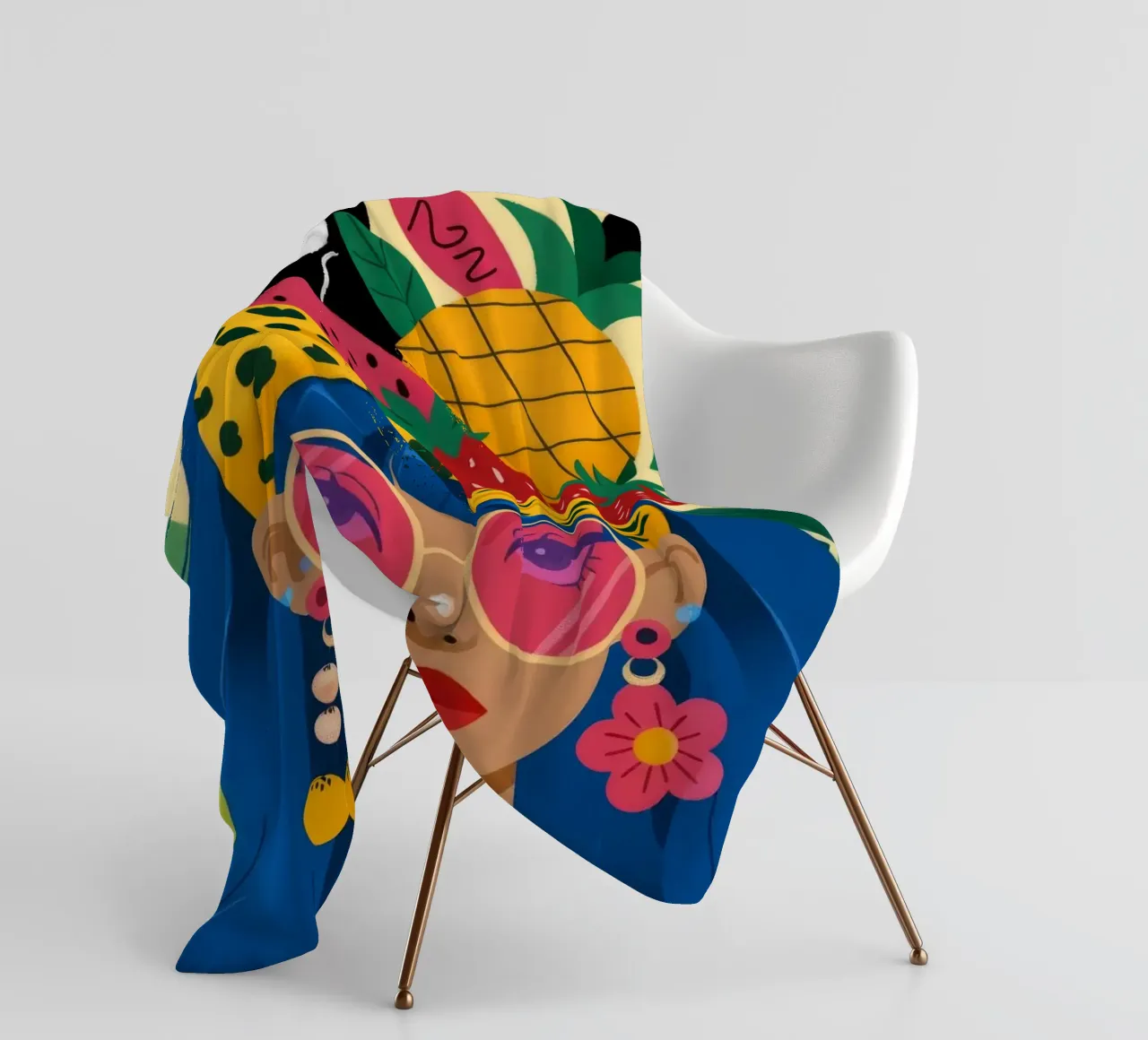 Cappello con frutta tropicale coperta in pile da Emery Kate