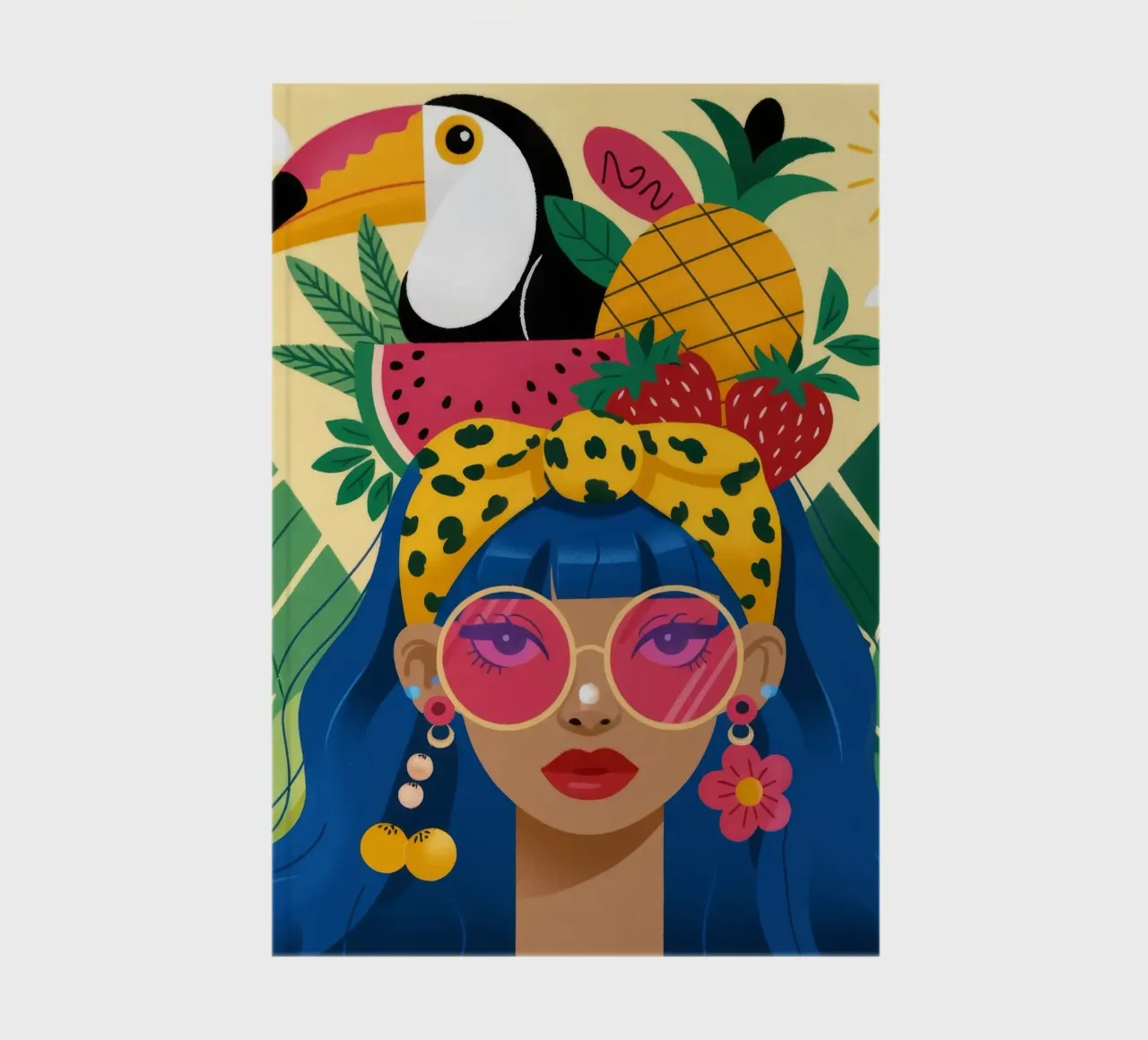 Tropical Fruit Hat notebook by Emery Kate