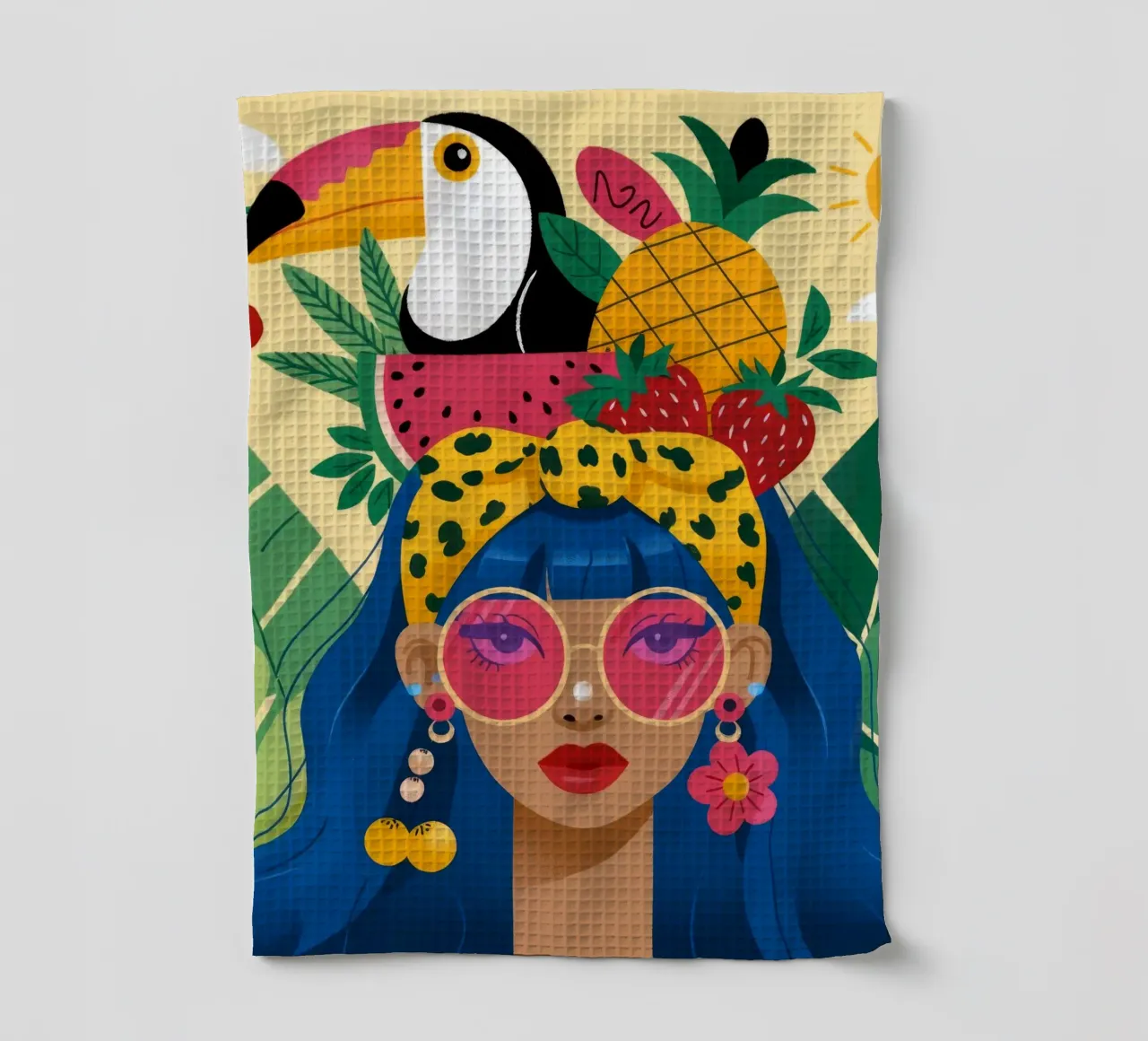 Cappello con frutta tropicale canovaccio da cucina da Emery Kate