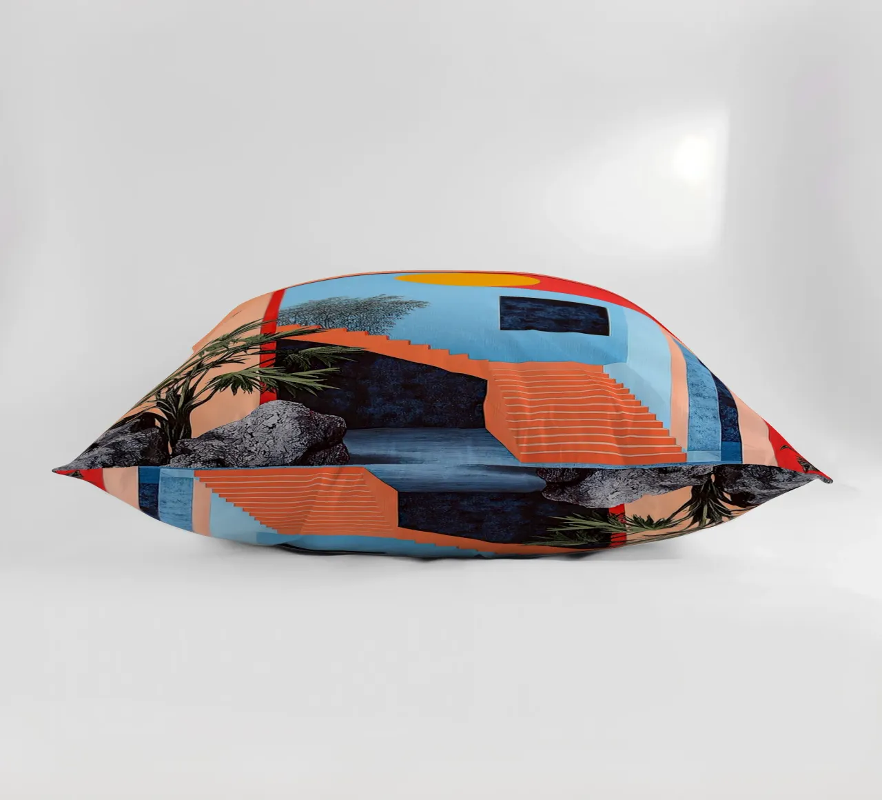Surrealism Architecture Design Geometry decorative cushion by Nikis Art Studio