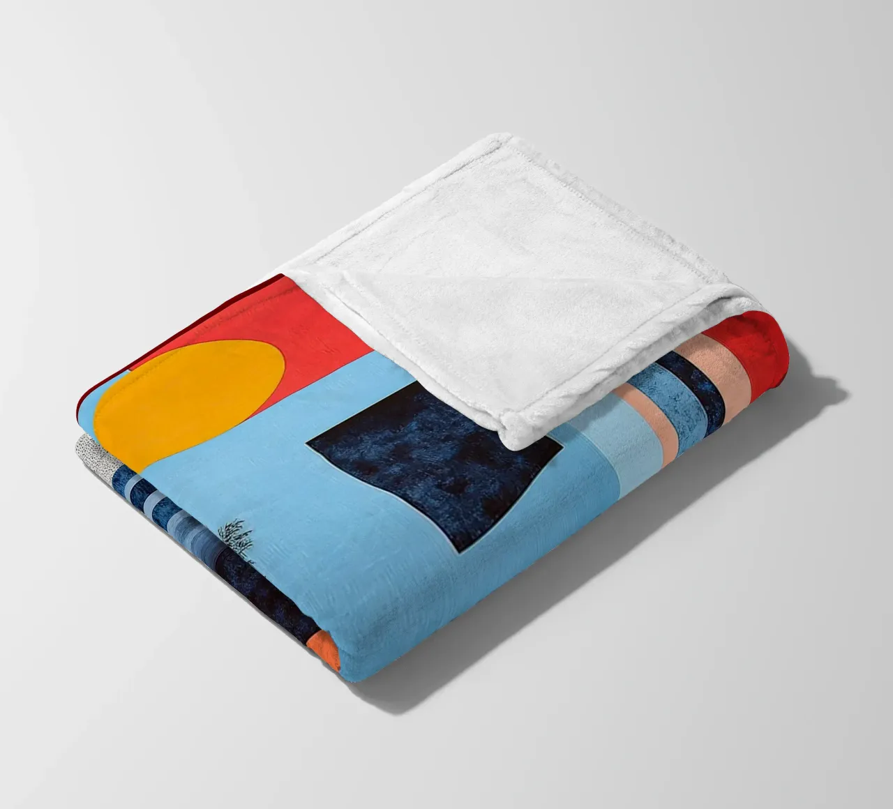 Surrealism Architecture Design Geometry fleece blanket by Nikis Art Studio