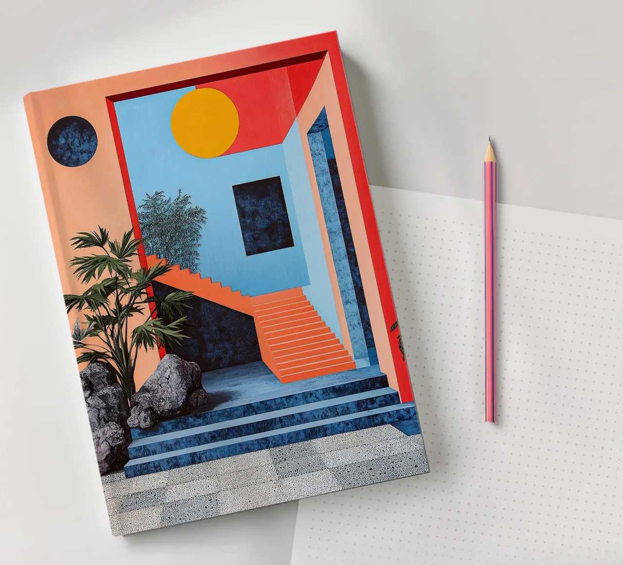 Surrealismus Architektur Design Geometrie Notizbuch von Nikis Art Studio