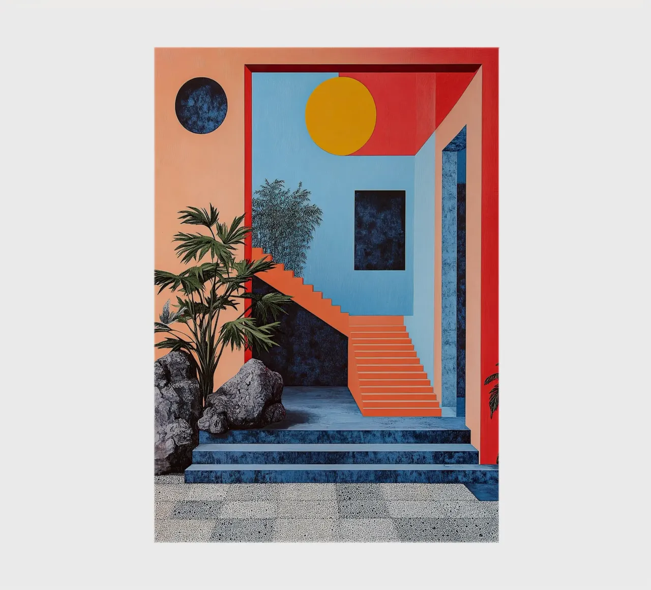 Surrealismus Architektur Design Geometrie Notizbuch von Nikis Art Studio