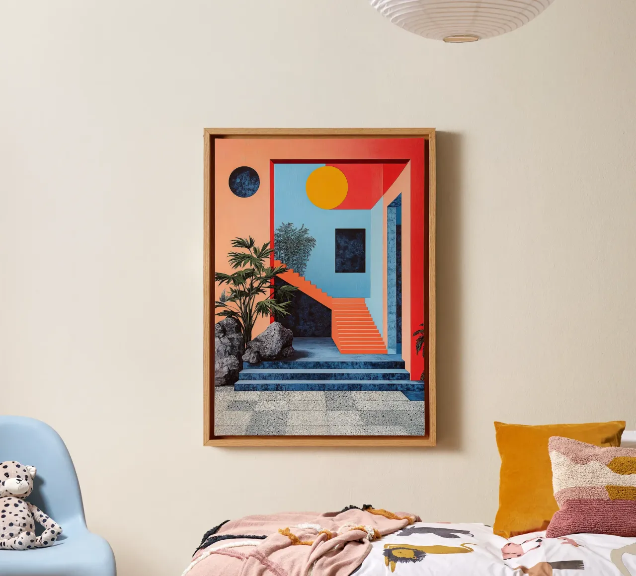 Surrealismus Architektur Design Geometrie Leinwand von Nikis Art Studio