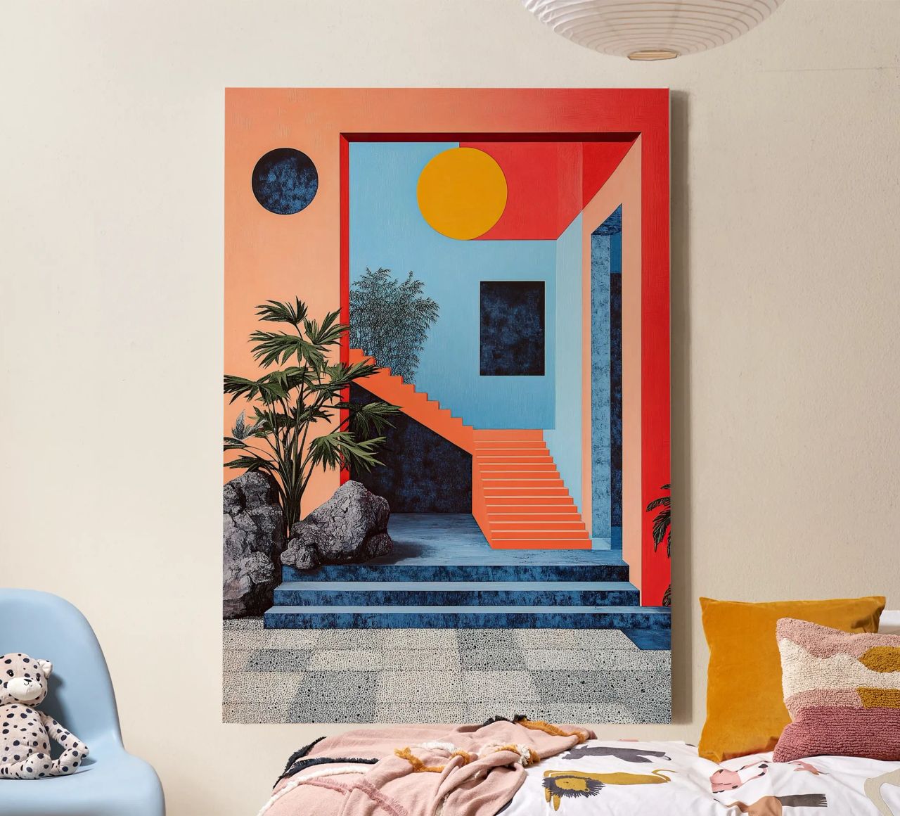 Surrealism Architecture Design Geometry canvas by Nikis Art Studio