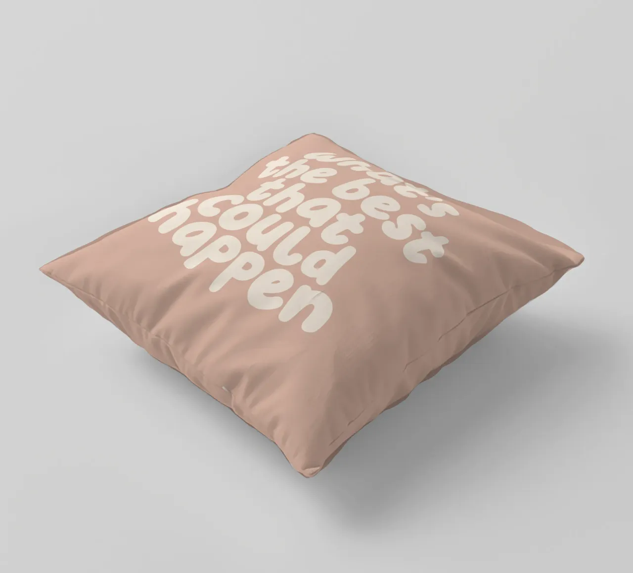 What's The Best That Could Happen Typography Print decorative cushion by THE MOTIVATED TYPE