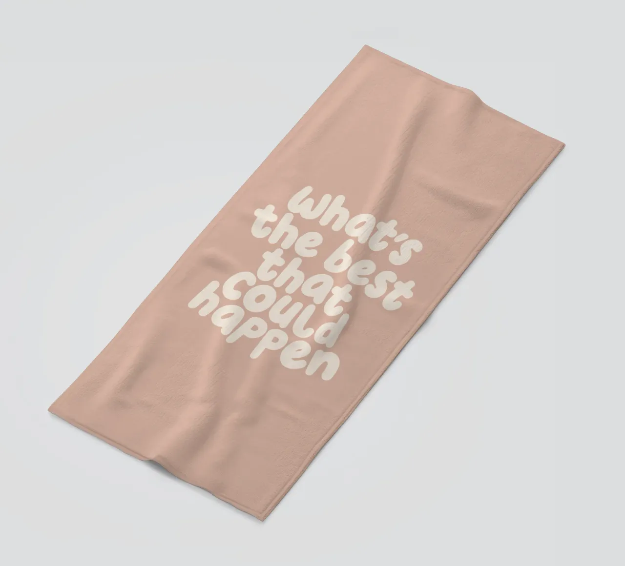 What's The Best That Could Happen Typography Print beach towel by THE MOTIVATED TYPE