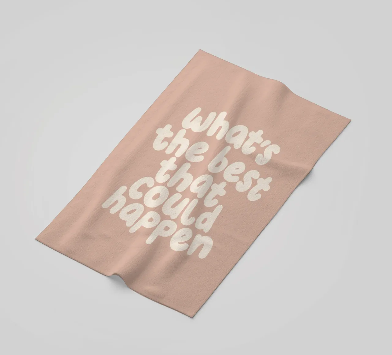 What's The Best That Could Happen Typography Print beach towel by THE MOTIVATED TYPE