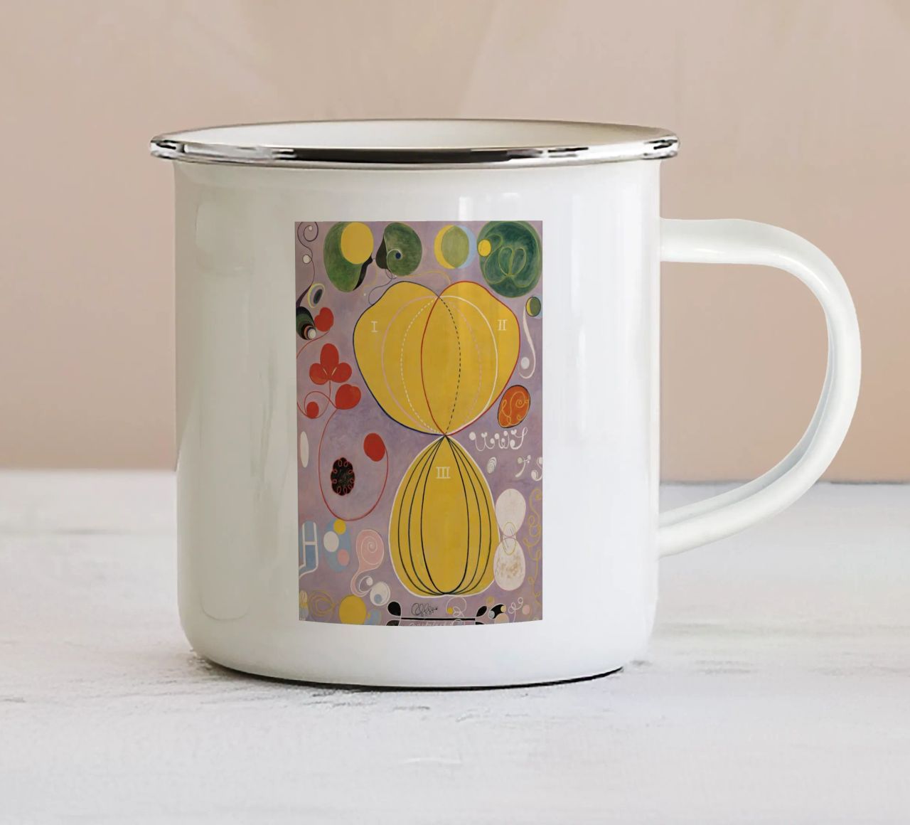Hilma af Klint - Les dix plus grands, n° 07, Âge adulte, groupe I mug en émail de William Store