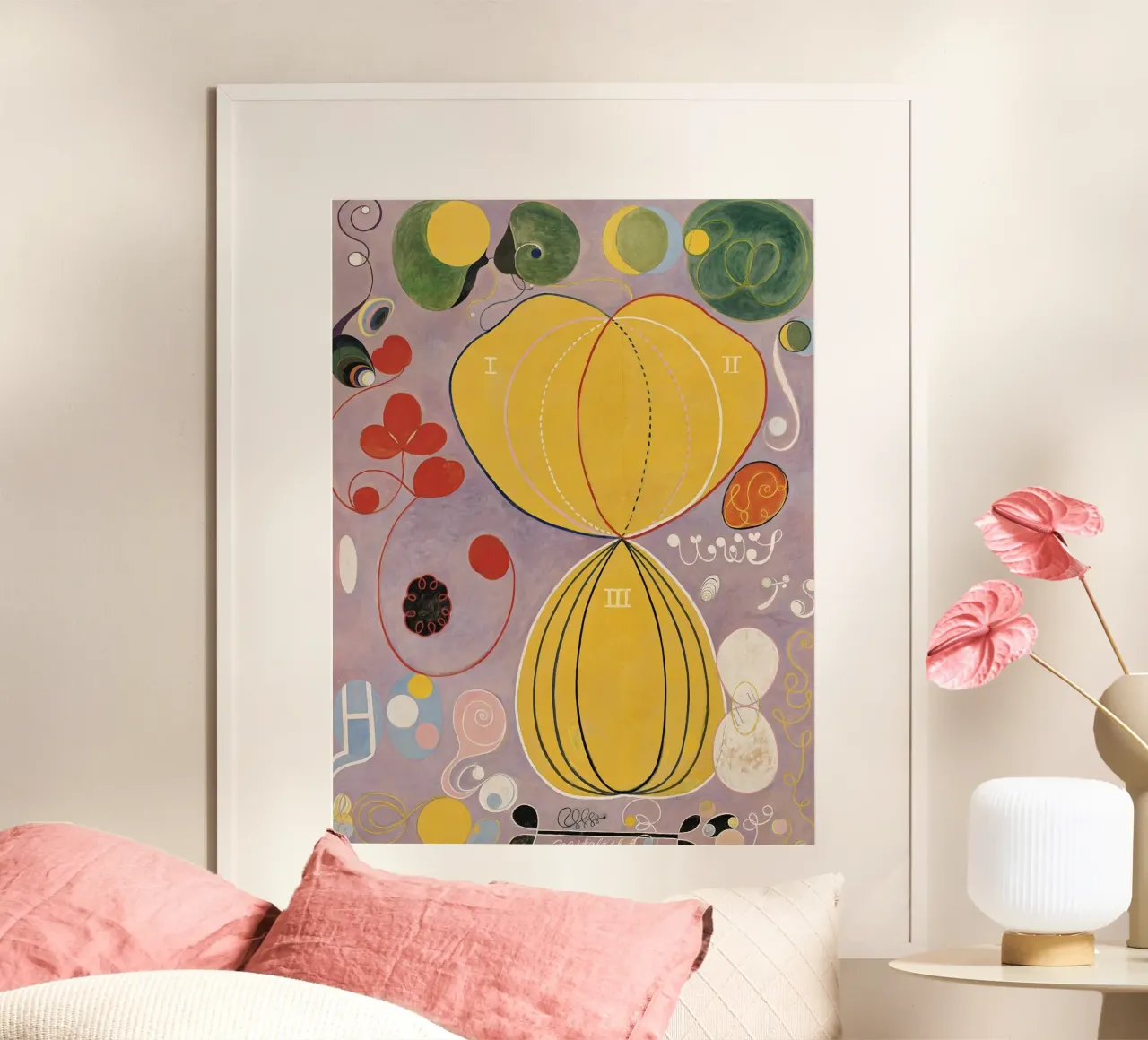 Hilma af Klint - Les dix plus grands, n° 07, Âge adulte, groupe I poster avec cadre en aluminium de William Store