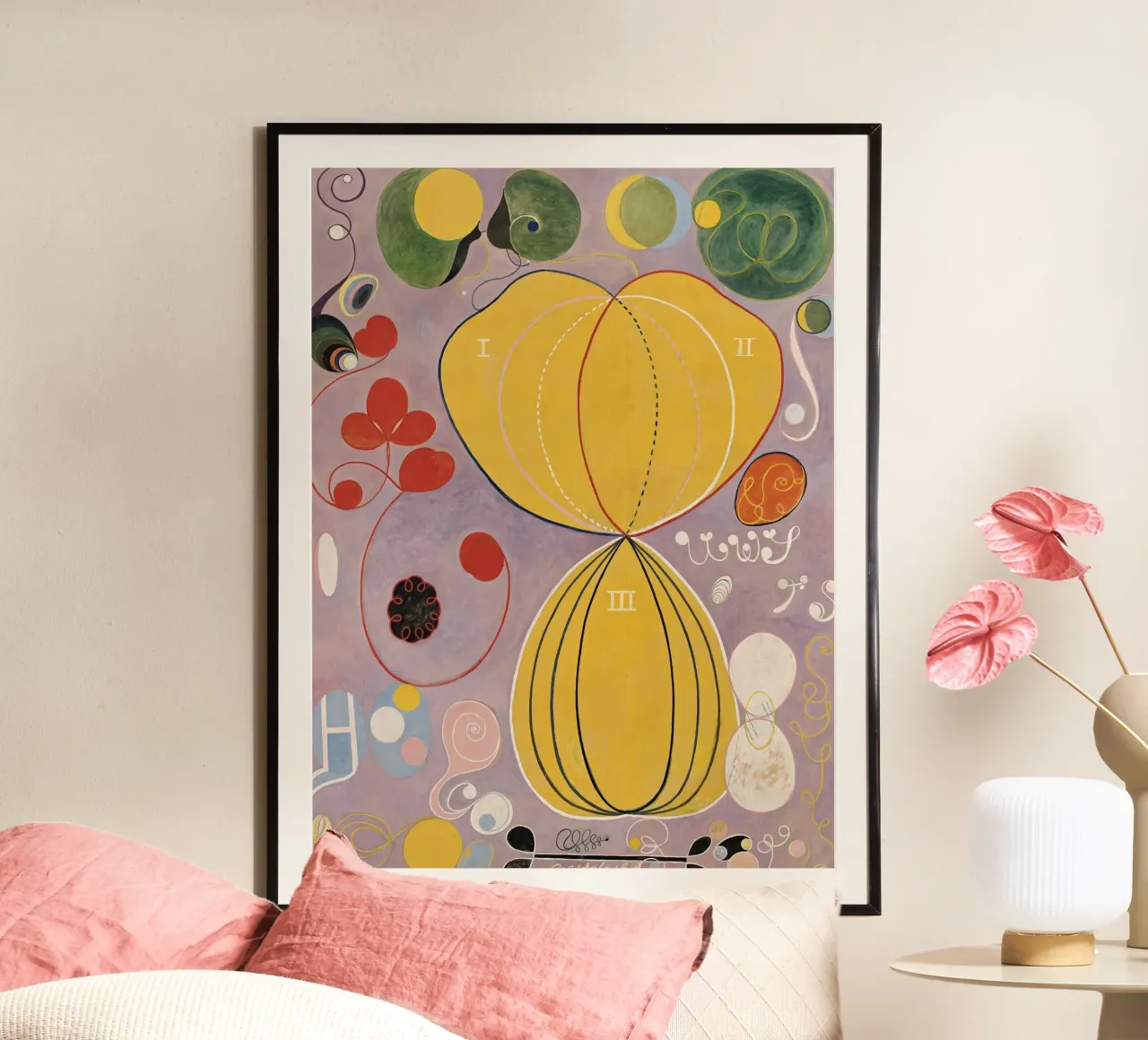 Hilma af Klint - Les dix plus grands, n° 07, Âge adulte, groupe I poster avec cadre en aluminium de William Store