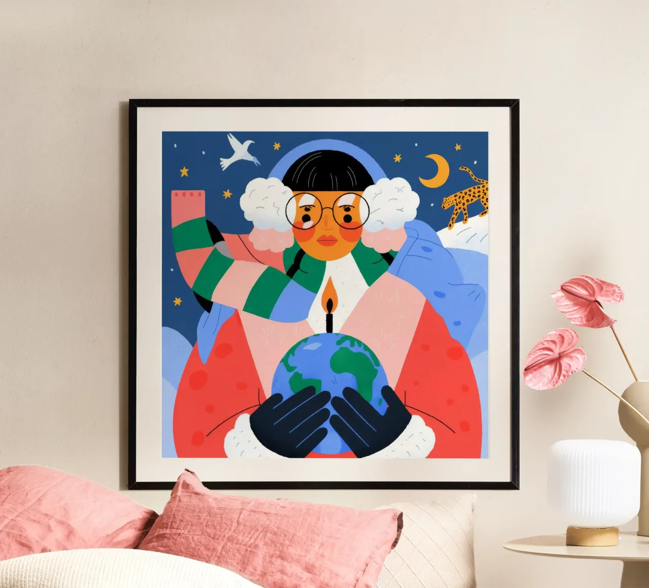 Candela Abbraccio di terra poster con telaio in plastica da Emery Kate