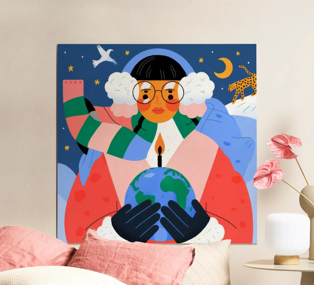 Candela Abbraccio di terra poster con telaio in plastica da Emery Kate