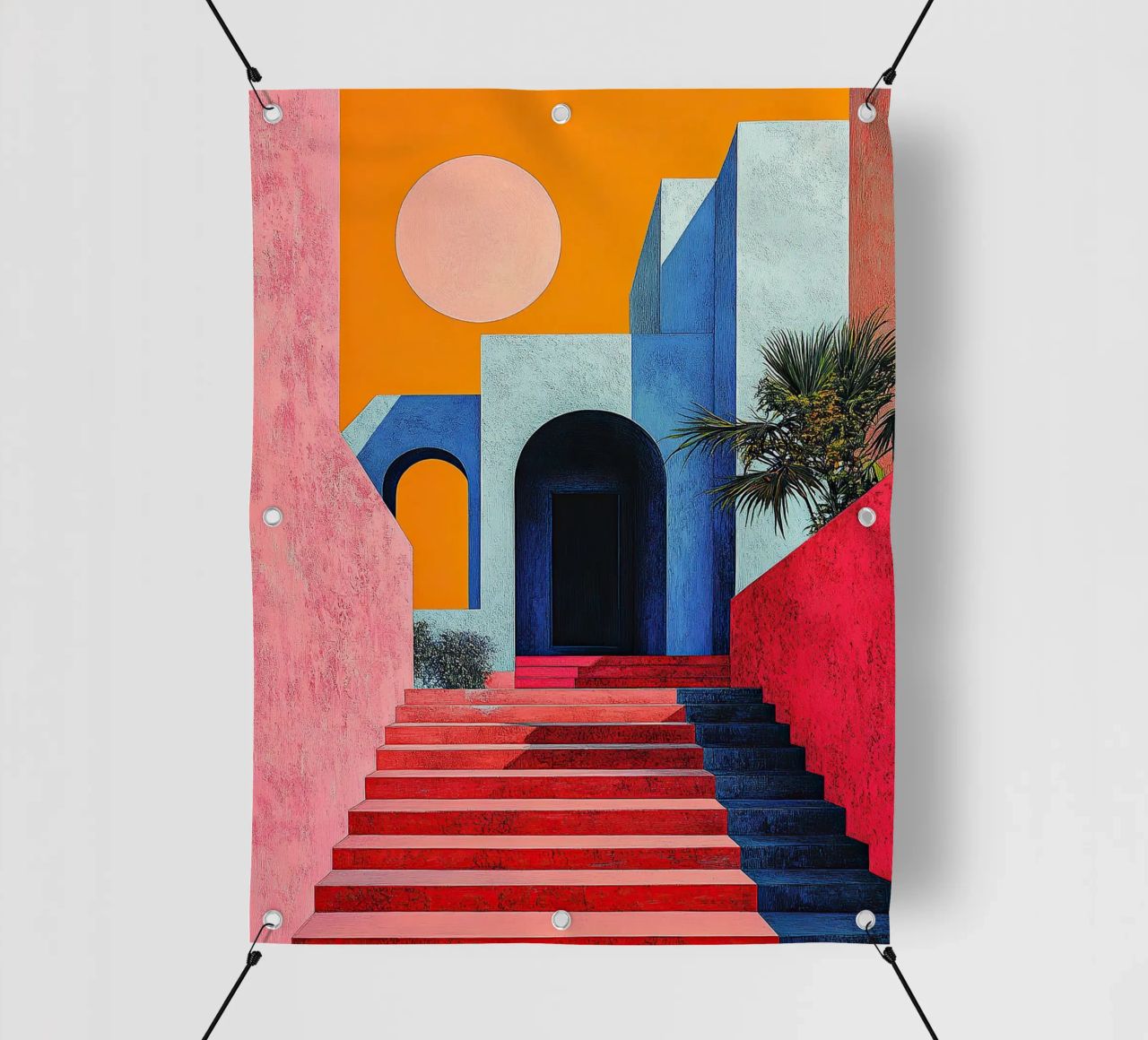 Surrealismo Architettura Design Geometria telo in pvc da Nikis Art Studio