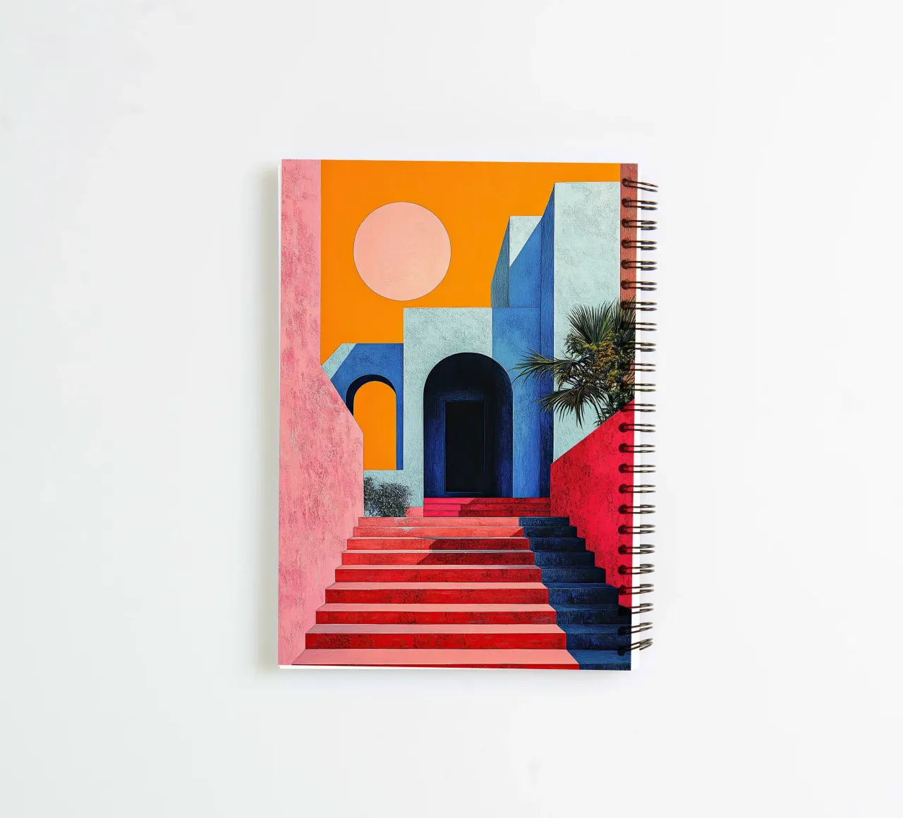 Surrealism Architecture Design Geometry spiral notebook by Nikis Art Studio