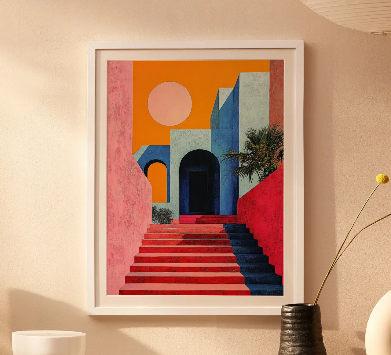 Surrealismo Architettura Design Geometria poster con telaio in plastica da Nikis Art Studio