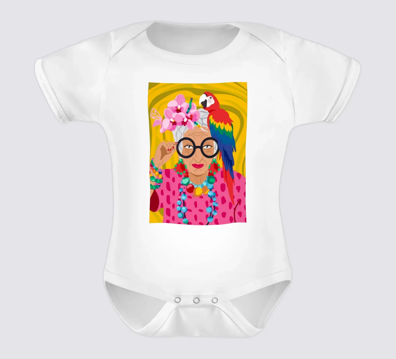 Corona di fiori di pappagallo body neonato maniche corte da Emery Kate