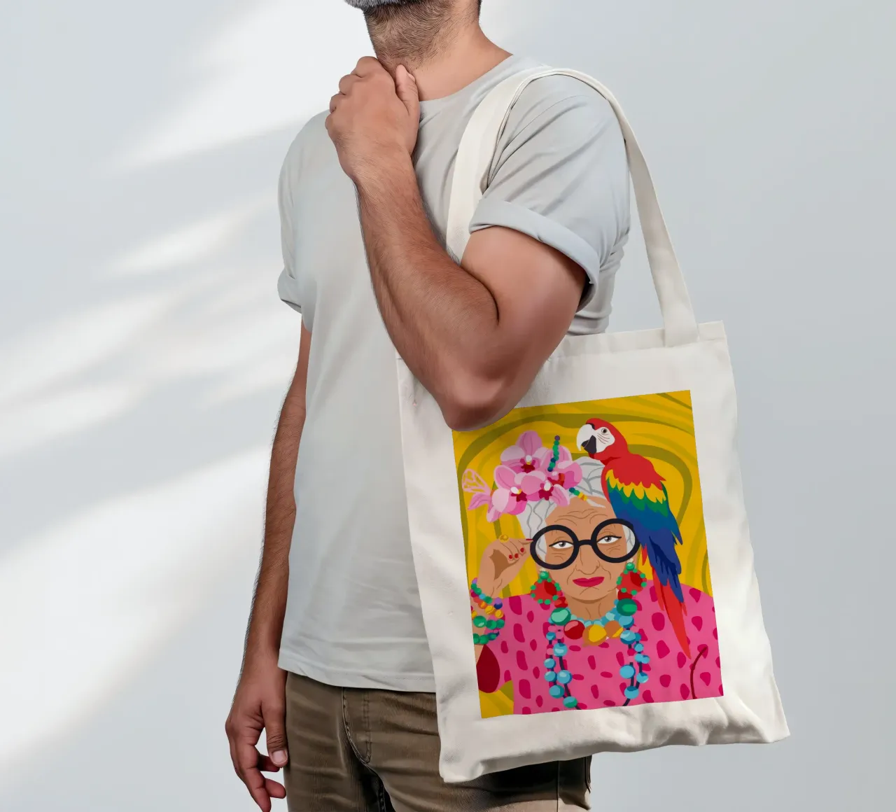Corona di fiori di pappagallo borsa in juta da Emery Kate