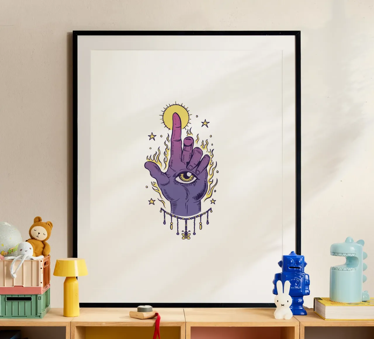 occhi della mano poster con telaio in legno da 🥝 KIWI STORE