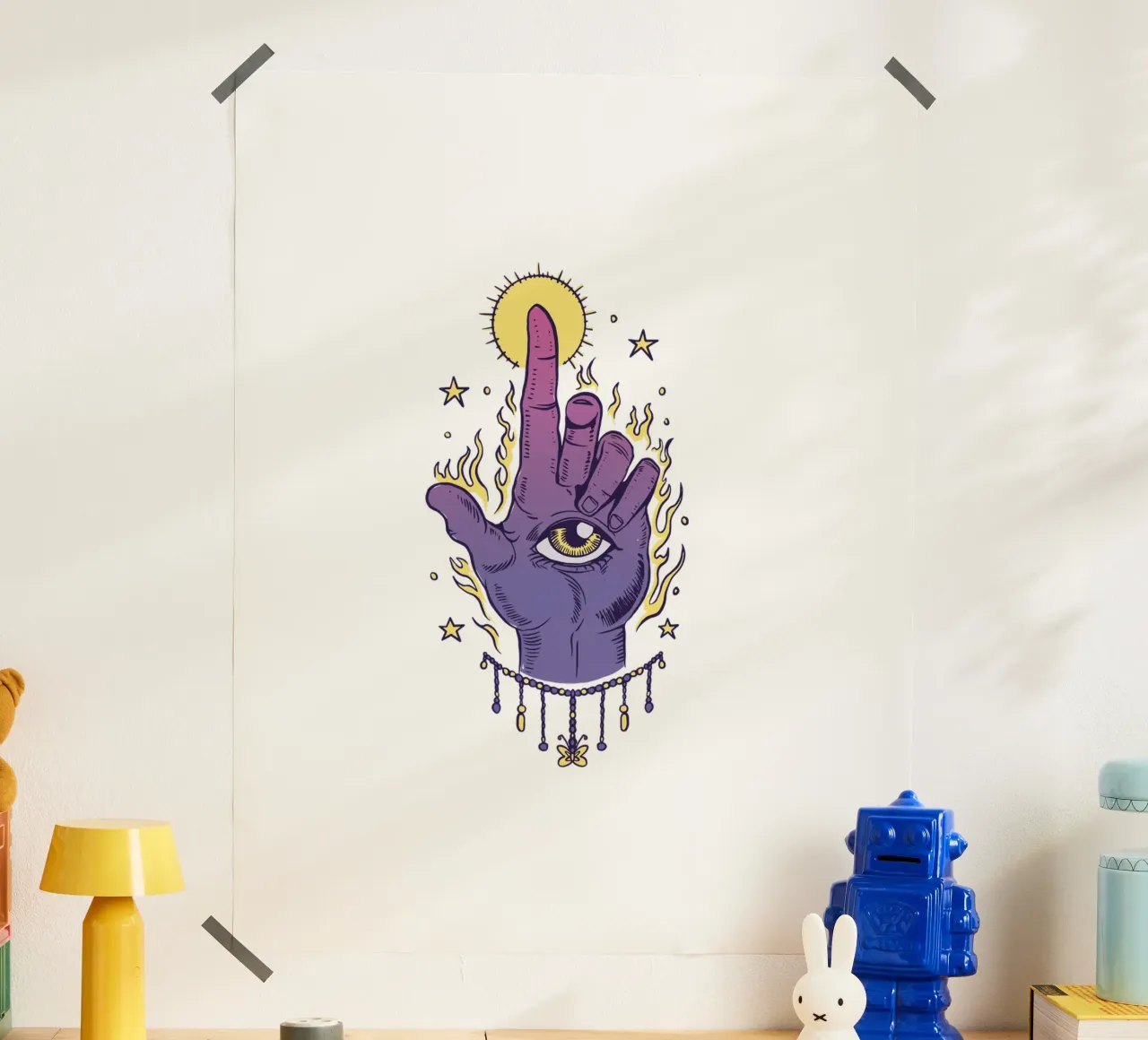 occhi della mano poster con telaio in legno da 🥝 KIWI STORE