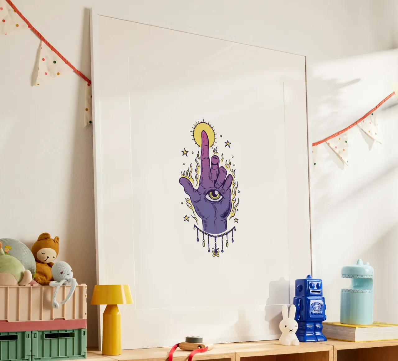 occhi della mano poster con telaio in legno da 🥝 KIWI STORE