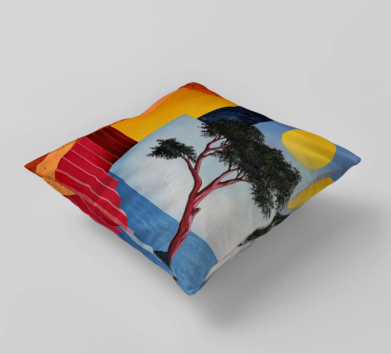 Surrealism Architecture Design Geometry decorative cushion by Nikis Art Studio