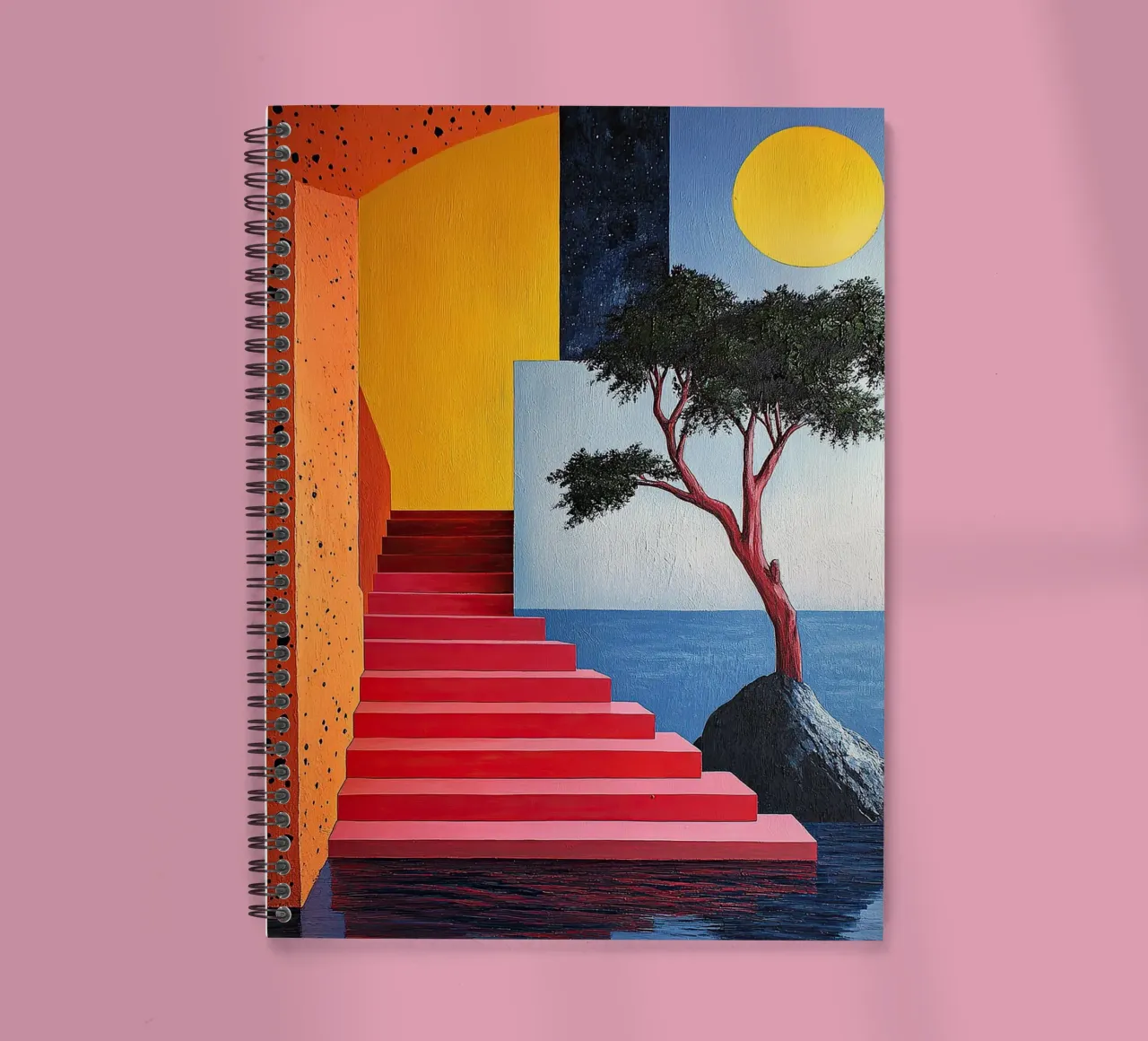 Surrealism Architecture Design Geometry spiral notebook by Nikis Art Studio