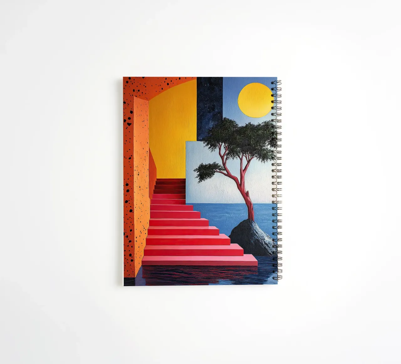 Surrealism Architecture Design Geometry spiral notebook by Nikis Art Studio