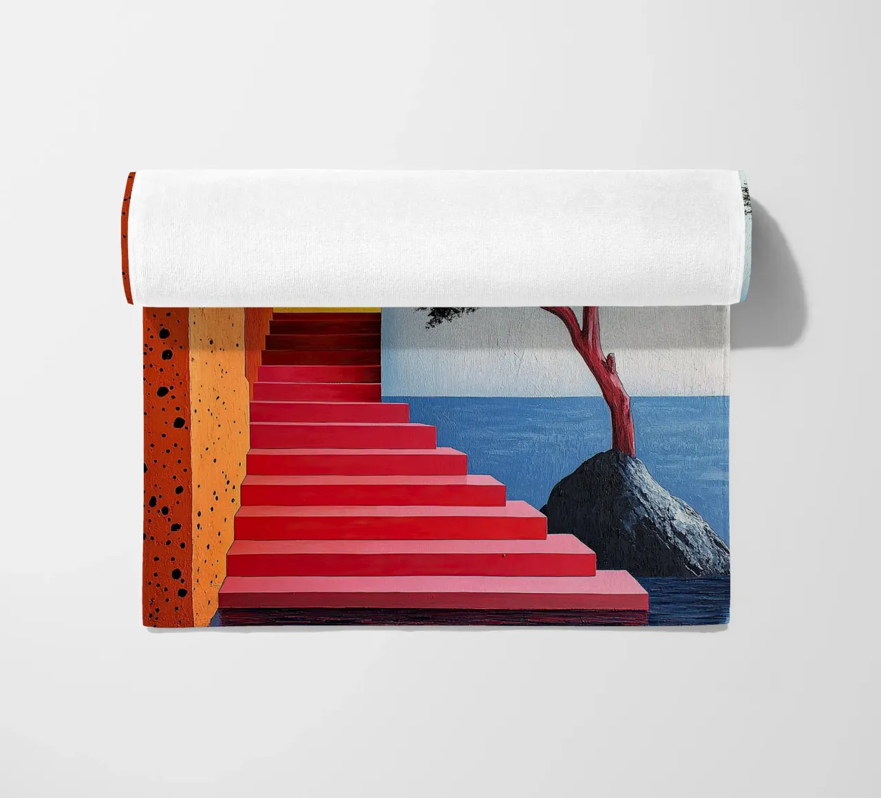 Surrealism Architecture Design Geometry beach towel by Nikis Art Studio