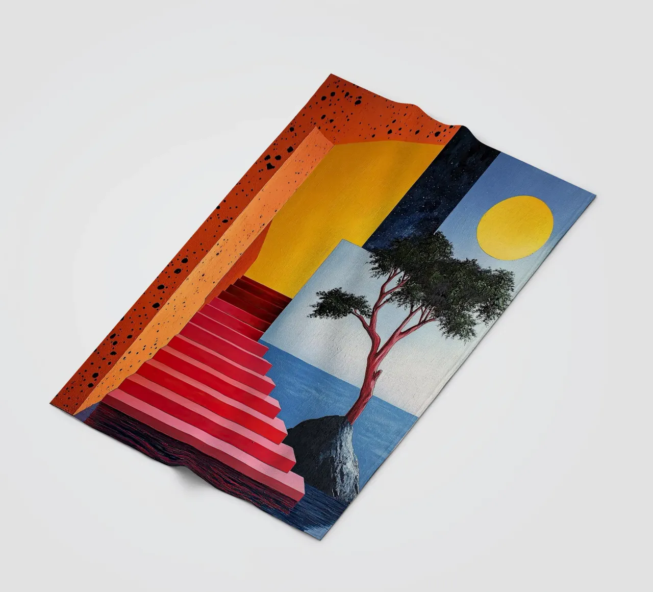 Surrealism Architecture Design Geometry fleece blanket by Nikis Art Studio