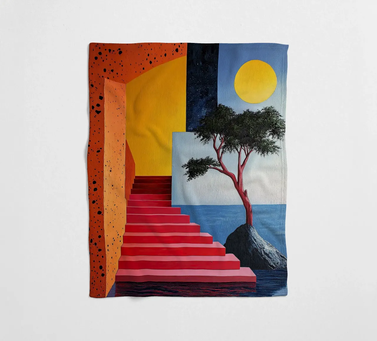 Surrealism Architecture Design Geometry fleece blanket by Nikis Art Studio