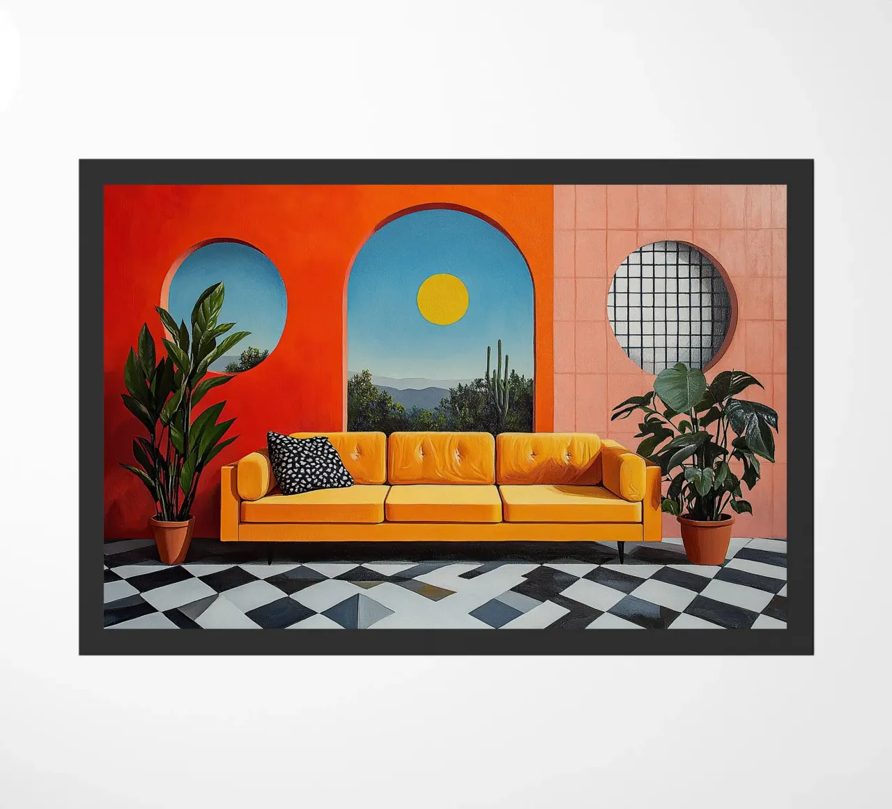 Surrealism Architecture Design Geometry doormat by Nikis Art Studio