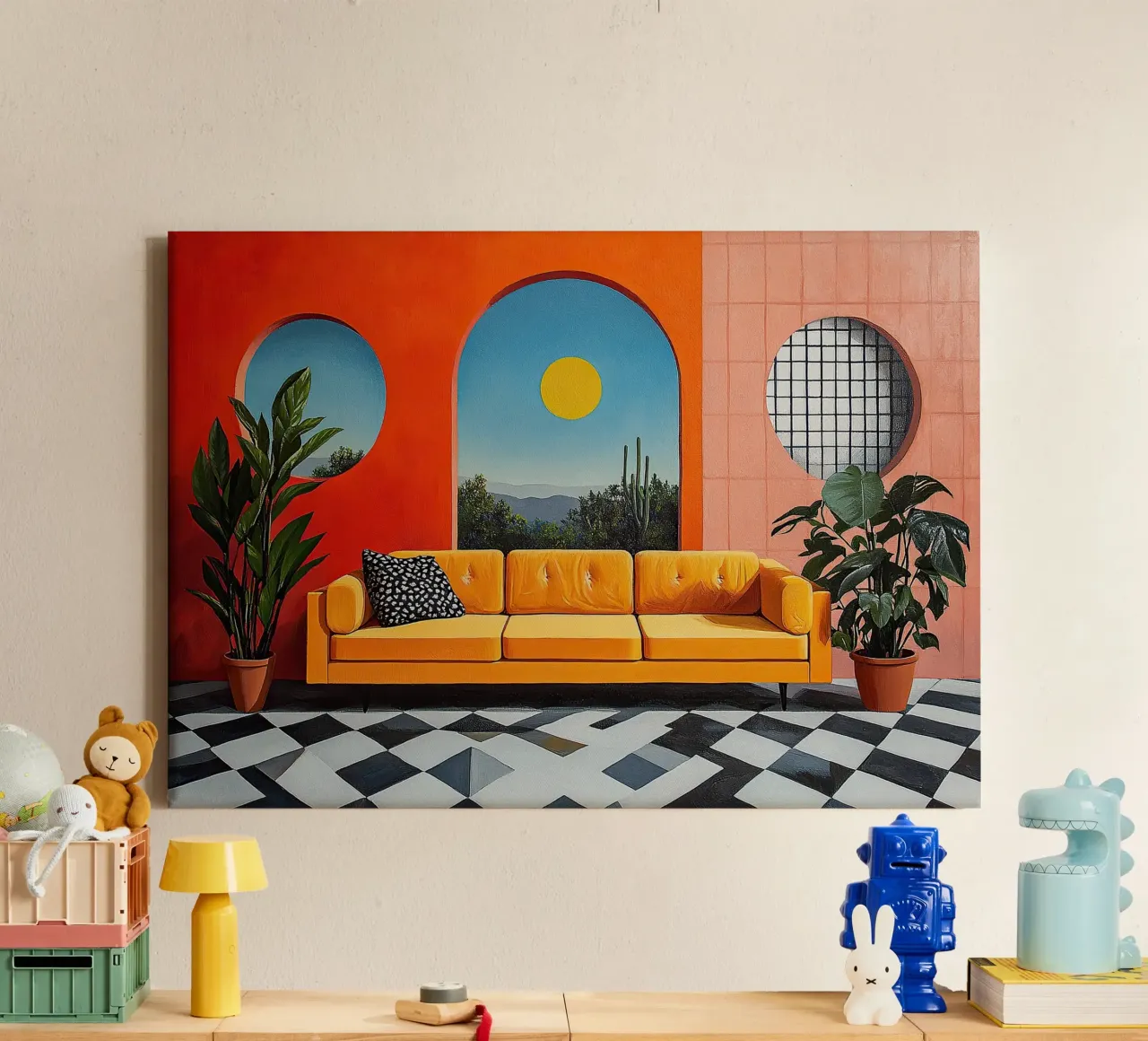 Surrealismus Architektur Design Geometrie Leinwand von Nikis Art Studio