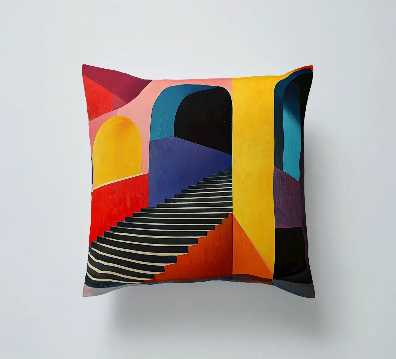 Surrealism Architecture Design Geometry decorative cushion by Nikis Art Studio