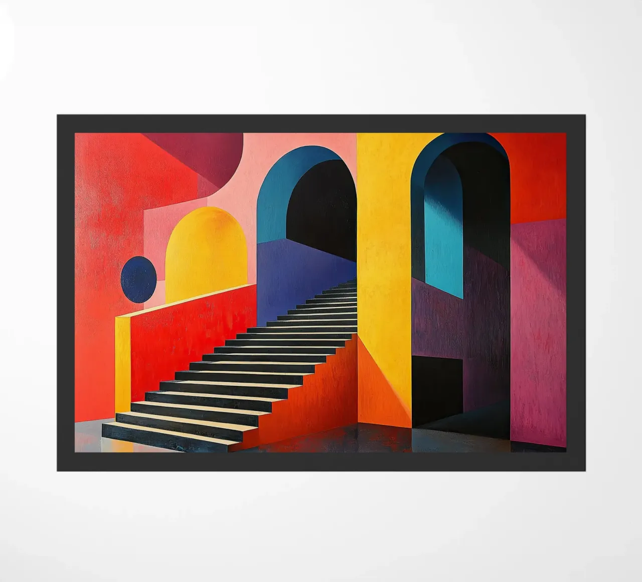 Surrealism Architecture Design Geometry doormat by Nikis Art Studio