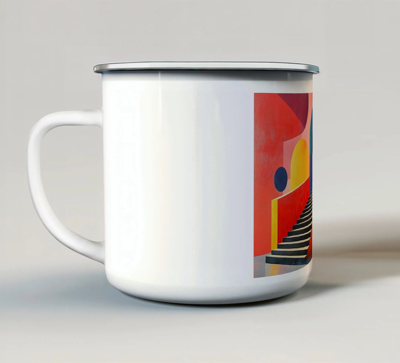 Surrealismo Architettura Design Geometria tazza in smalto da Nikis Art Studio