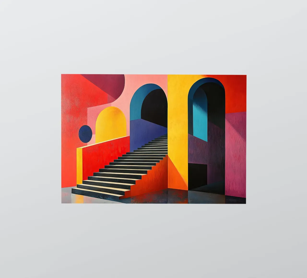 Surrealisme Architectuur Ontwerp Meetkunde sticker van Nikis Art Studio