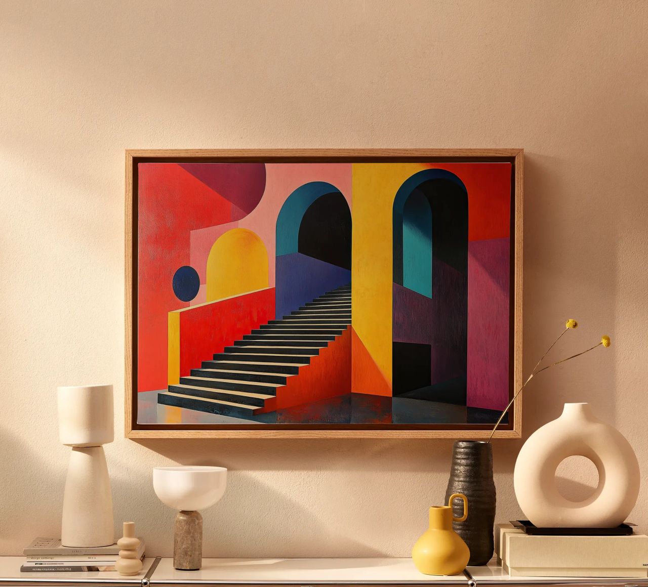 Surrealism Architecture Design Geometry canvas by Nikis Art Studio