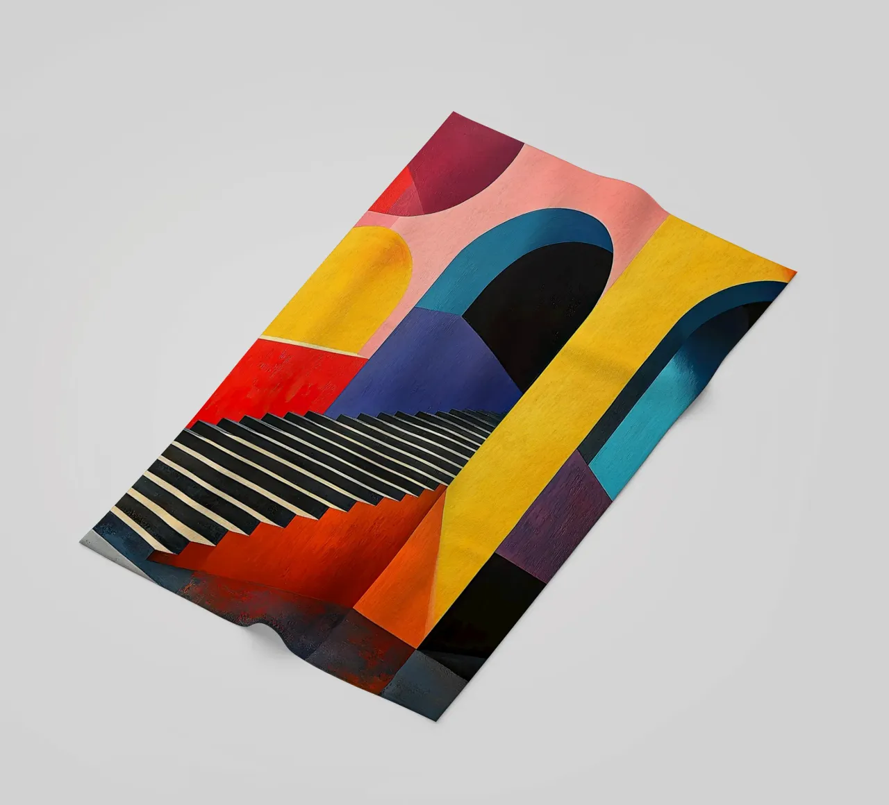 Surrealism Architecture Design Geometry beach towel by Nikis Art Studio